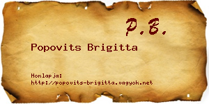 Popovits Brigitta névjegykártya